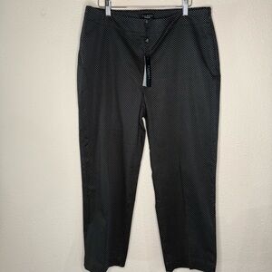 NWT Talbots Side-zip Pants Black/White Polka Dot Cotton Stretch Women’s Size 12